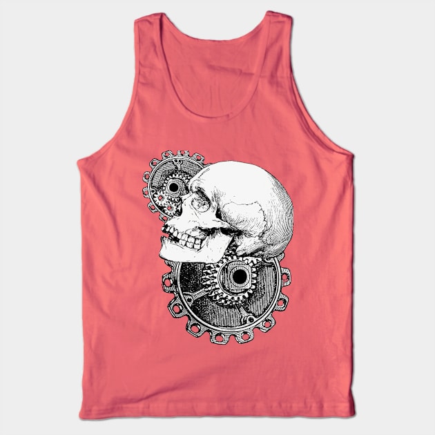 Steampunk skull art Tank Top by BornStubborn